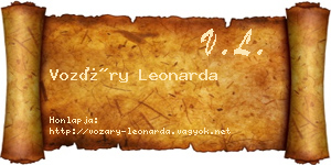 Vozáry Leonarda névjegykártya